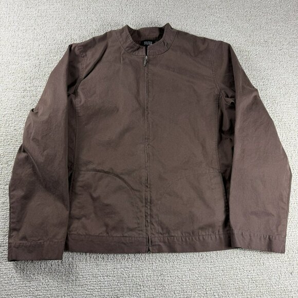 Eileen Fisher Cotton Lightweight Full Zip Jacket Brown Women’s Size Large - Picture 1 of 7